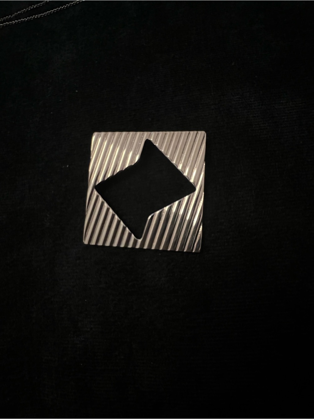 Tiffany & Co. Modern Silver Cutout Pendant (can be worn on a chain)